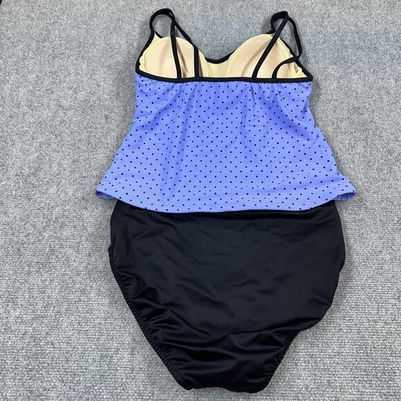 Miraclesuit 3-piece Polka Dot Tankini Swimsuit Set Size 10 Skirted Bottom Bra - Picture 13 of 15